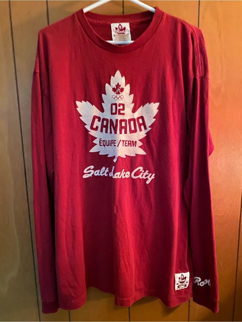 2002 Roots Salt Lake City Team Canada Olympic Shirt Top XL Canada Made 🇨🇦